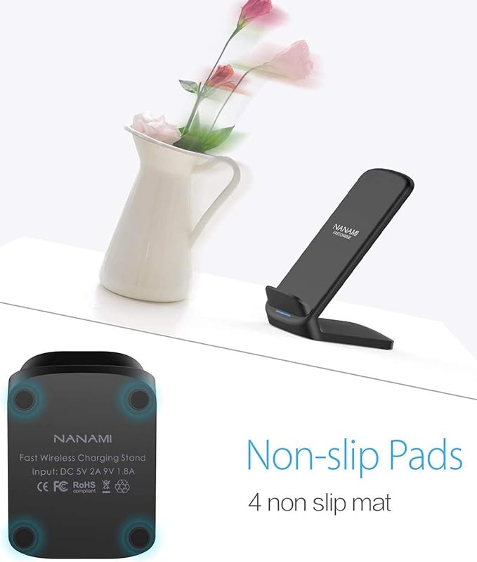 NANAMI Fast Wireless Charger, 10W Max Wireless Charging Stand with PD20W Adapter Charger Compatible for iPhone 17/17 Air/17 Pro/17 Pro Max/16/15/14/13/12,Samsung Galaxy S26/S25/S24/S23/S22/S21/Note 20