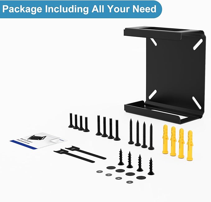 Metal Mini PC Mount for Beelink Vesa Mount, for SER5/SER5 Pro/SER5 MAX/S12 Pro/S13/SER6 Pro/SER3/SER4/EQ12/EQ13/Mini S/S12/SEi12/SEi12 Pro, Wall Mount and Under Desk, Easy to Install