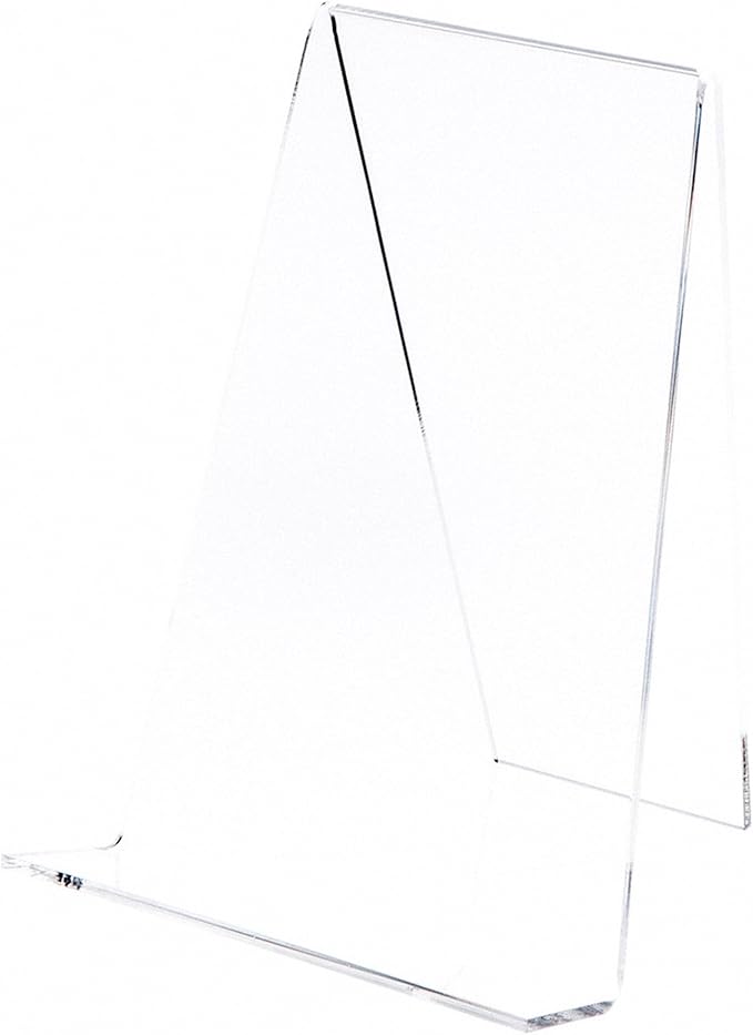 Plymor Clear Acrylic Book Easel with 1.875" Flat Ledge, 8.25" W x 7.75" D x 10.75" H (6 Pack)