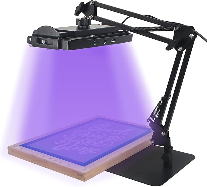 Ecoofor 50W UV Exposure Unit for Screen Printing with Adjustable Stand and Large Top Shelf, UV Lamp for Screen Printing Kit, Photo Emulsion Kit, and Cyanotypes