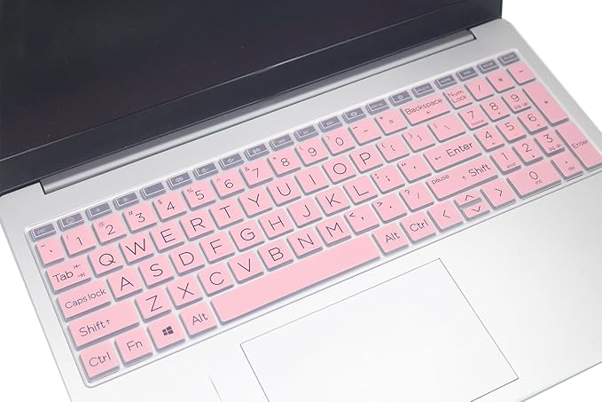 Keyboard Skin Compatible for 15.6" HP Laptop 15-fc 15-fd 15z-fc, HP Pavilion 15 15-eg/eh/er 15t-eg200/eg300 15z-eh300, HP Pavilion 17z 17z-cp000 17z-ca200 17-cn 17-cp (Large Letters, Pink)