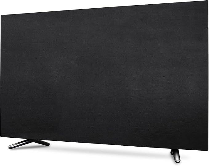 Indoor TV dust cover, elastic fabric with adjustable size, Suitable for most brands of 76-85 inch flat or curved TVs(Black, 76 - 85 inches)