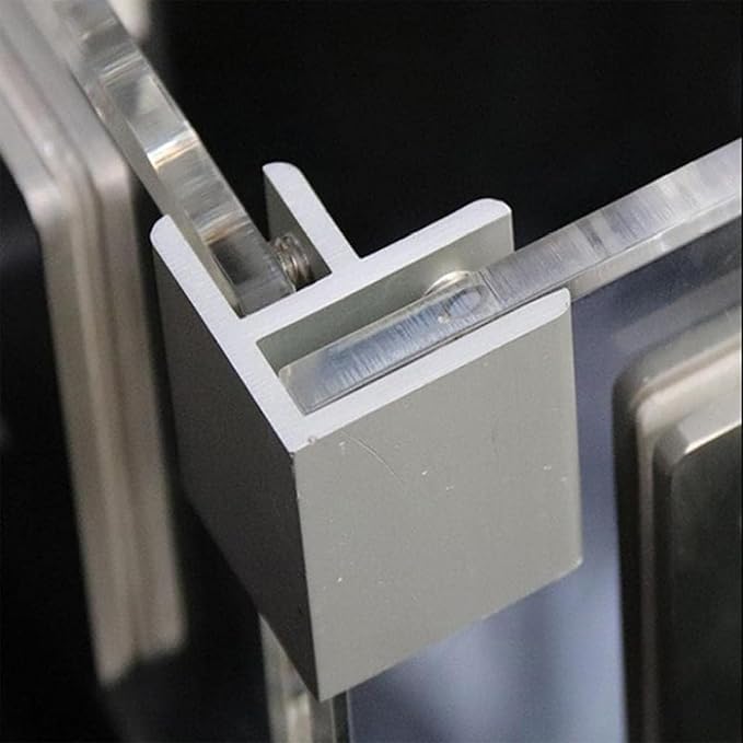 INCREWAY 16 Pcs Adjustable 90 Degrees Glass Clips Aluminum Alloy Glass Shelf Support Bracket, Glass Holder Connector for 5-8mm Thick Glass
