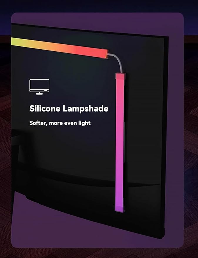 Monitor LED Backlights for PC & Mac, LED Strip Light Sync with Screen Color/Music, Computer Light Bar Behind Screen, LEDs for Desk Gaming, USB Port, Software Control, G100 (4-Side 34inch)