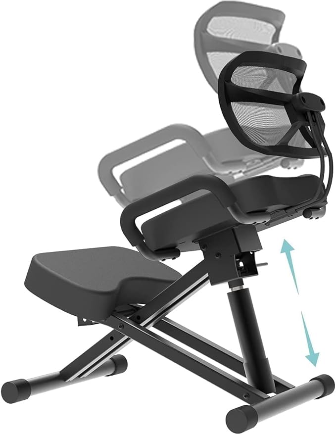 Master Massage Ergonomic Kneeling Chair with Back Support for Office -Posture Chair with Angled Seat and Backrest for Home and Office-Posture Correction Stool-Improve Your Posture