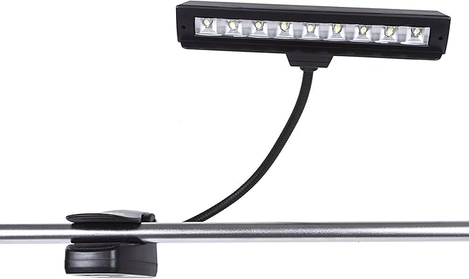 Lightess Dimmable Music Stand Lights Clip on Book Light Piano LED Reading Lamp USB Desk Lamp, Black