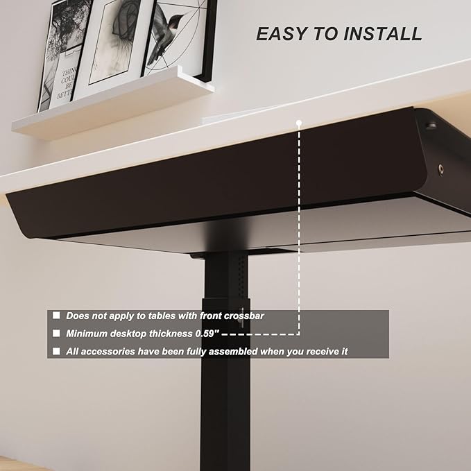 Large Under Desk Mounted Sliding Drawer with Pencil Tray and 60 Degree Tilt Panel to Pull Out, 22'' Long & 13'' deep Large Storage Organizer for Sit Stand Workstation