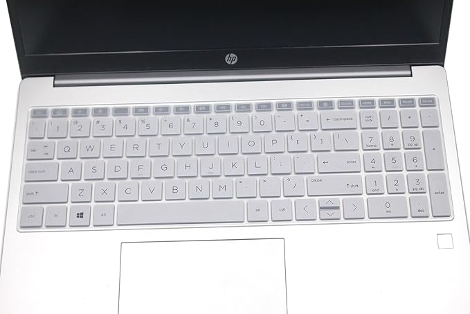 Keyboard Cover Compatible for 15.6" HP Laptop 15-fc 15-fd 15t-fd Series, HP Pavilion 15 15-eg/eh/er 15t-eg200/eg300 15z-eh300 Series, HP Pavilion 17z 17z-cp000 17z-ca200 17-cn 17-cp Series (Silver)