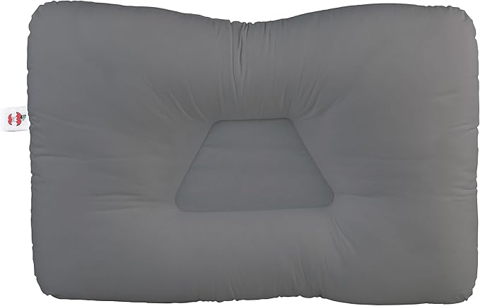 Core Products Tri-Core Cervical Support Pillow – Gentle (Medium Firmness) Orthopedic Neck Pillow for Pain Relief, Back and Side Sleepers – Ergonomic Contour Pillow – Assembled in USA, Full Size, Gray