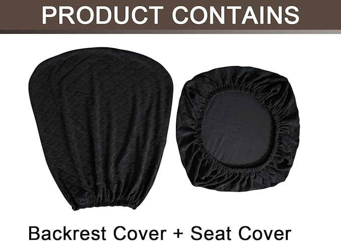Office Chair Cover Universal Rotating Chair Slipcovers Stretch Removable Protector Computer Chair Seat Cover (Black, Chair Seat Cover + Backrest Cover)