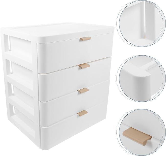 Lurrose Makeup Organizer with Drawer Tabletop Storage Box 11.41X10.23X7.67In Multi-Layer Cosmetic Storage Case for Vanity Desk Office Supplies