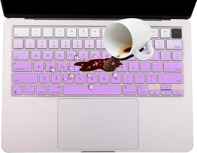 2 Pack Keyboard Cover for 2026 MacBook Neo 13" (Touch ID) & MacBook Pro 14"/16" M5-M1 Pro/Max, M5-M2 & MacBook Air 13"/15" M5-M1, Keyboard Protective Skin US Layout-Opurple