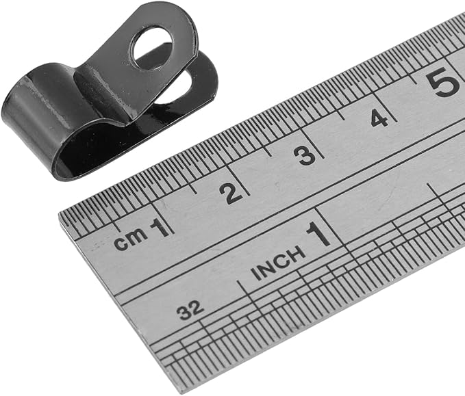Antrader Fence Wire Clamps, 100Pcs R-Type Agricultural Fencing Mounting Clips, 8mm/0.31" Cable Management Cord Organizer with Screws to Vinyl, Wood or Metal Fence