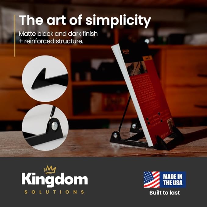 KINGDOM SOLUTIONS 2-Pack Adjustable Acrylic Easels - Plate Stand - Sturdy Book Stand for Art, Pictures, Plates, Frames - Unique on the Market