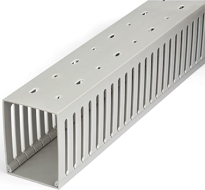 StarTech.com Open Slot Cable Management Raceway with Cover, 3"(75mm) W x 3-7/8"(10cm) H - 6.5ft(2m) Length - 1/4"(8mm) Slots, PVC Network Cord Hider/Wall Wire Duct, Max 240 Cables, UL Listed, TAA