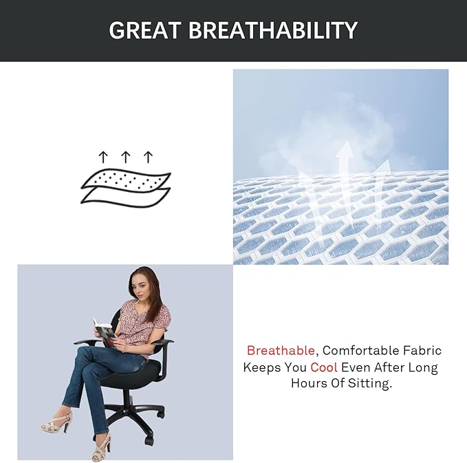 WOMACO Office Computer Chair Cover, Stretch Universal Rotating Rolling Desk Chair Slipcover, Stretchable Office Chair Seat Protector (Black)