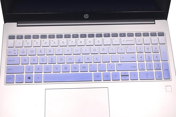 Keyboard Skin Compatible for 15.6" HP Laptop 15-fc 15-fd 15t-fd 15z-fc, HP Pavilion 15 15-eg/eh/er 15t-eg200/eg300 15z-eh300, HP Pavilion 17z-cp000 17z-ca200 17-cn/cp Series (Ombre Purple)
