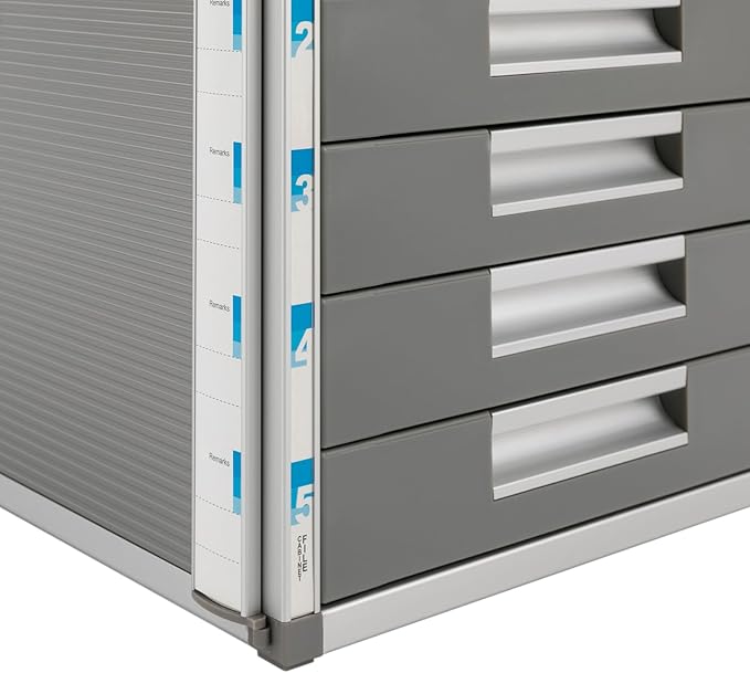 Desktop Drawer Organizer Lockable File Cabinet with Drawers Unit Office Desk Storage Organzier for Documents Papers Mail Notebooks Stationery (5-layer)