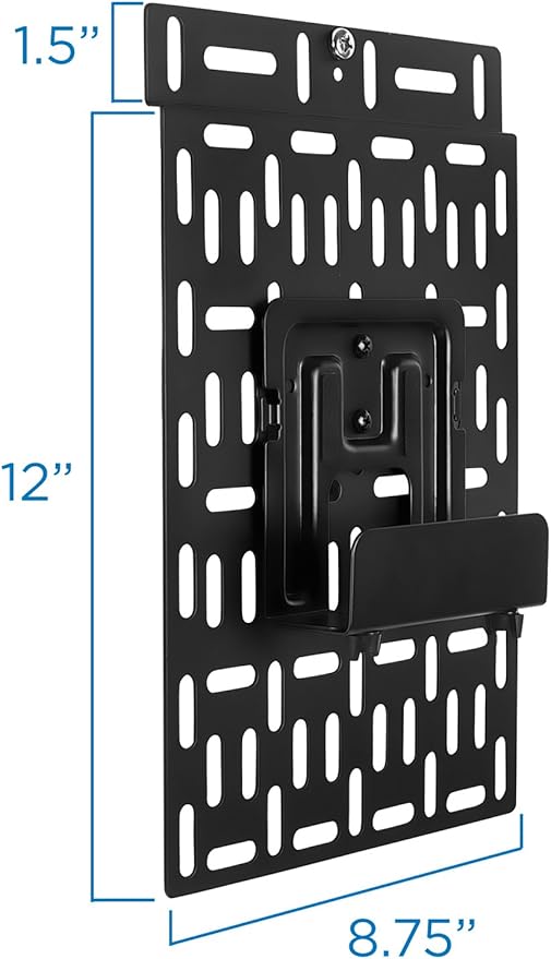 Mount-It! Cable Box Mount Behind TV | Adjustable Universal Mounting Bracket for Streaming Devices, Router, Modem, DVD | Wall and Behind TV Compatible, Steel (Pack of 2)
