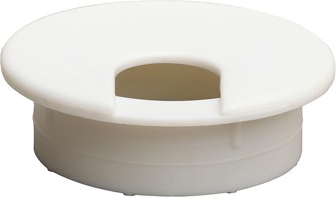 5 Pack Rok Hardware 2" (51mm) White Round Computer Desk Table Port Wire Cable Cord Organizer Hole Cover Grommet, ROKRG2WHT