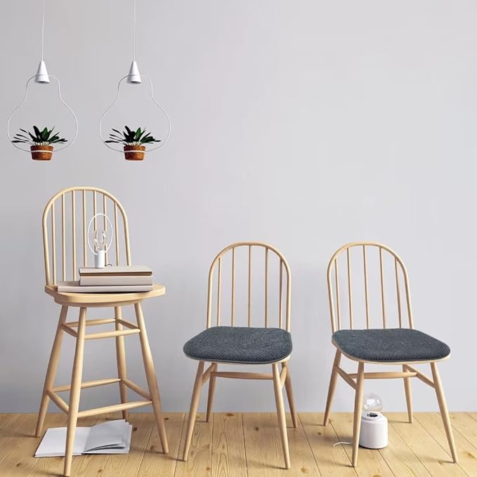 Grey Foam Seat Cushions Kitchen Chairs Pads for Dining Chairs Non Slip Patio Seat Cushions Set of 4 Washable U Shaped Soft Thick Large Metal Wooden Chair Cushions,17" x 15"