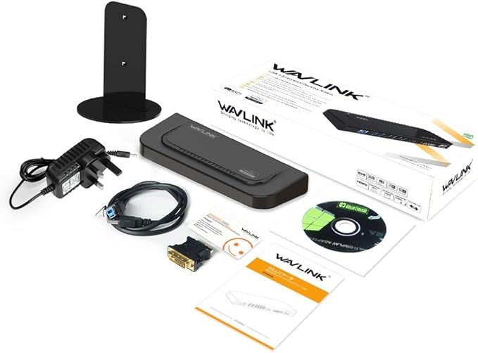 WAVLINK USB 3.0 and USB C Universal Docking Station Dual Video Monitor Display DVI HDMI VGA Gigabit Ethernet, Audio, 6 USB Ports for MacBook M1-M5/Neo & Windows