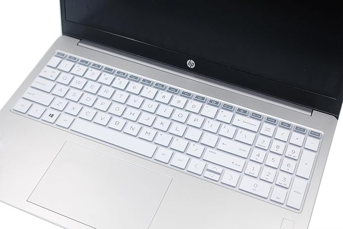 Keyboard Skin Compatible for 15.6" HP Laptop 15-fc 15-fd 15t-fd 15z-fc Series, HP Pavilion 15 15-eg/eh/er 15t-eg200/eg300 15z-eh300 Series, HP Pavilion 17z 17z-cp000 17z-ca200 17-cn 17-cp (White)