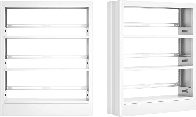 3-Tier Bookshelf with Adjustable Shelf, Metal Bookcase with Anti-Tip Kit & Book Stopper, 39.4" H Inch Small Bookcase for Living Room, Office, Small Spaces (White(3-Tier Bookshelf))