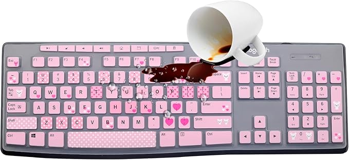 Keyboard Cover for Logitech MK295 MK275 MK270 Wireless Keyboard, Logitech K200 K260 K270 MK200 MK260 K270 K275 K295 Keyboard Skin Protector-Lovly