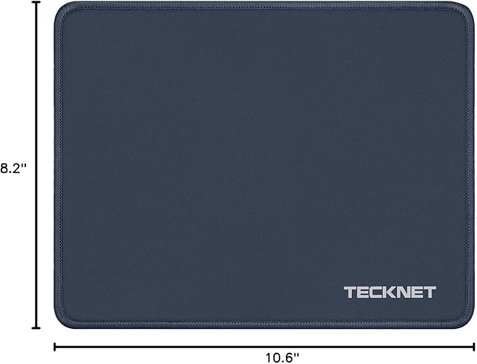 TECKNET Mouse Pad with Anti-fray Stitchin, Waterproof Surface & Non-Slip Rubber Base with Stitched Edges Gaming Mouse Mat for Laptop,Compatible with Laser and Optical Mice
