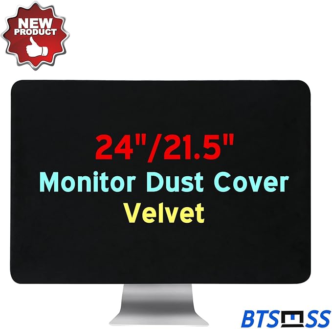21.5" 22" 23" 24" Computer Monitor Dust Cover,Black Screen Protective Sleeve Compatible with iMac 21.5-24 Inch Desktop Computer, Anti-Static Dustproof LCD/LED/HD Panel Case,Velvet