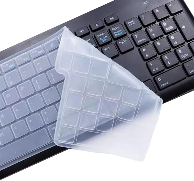 Silicone Keyboard Cover Skin Compatible for Dell Wireless Keyboard KM3322W KM117, Dell KM3322W KM117 Wireless Keyboard Protector (Clear)