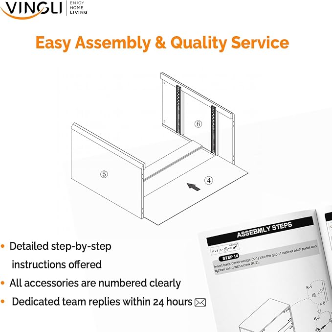 VINGLI 2 Drawer File Cabinet, Home Office Filing Organizer, for Letter Legal A4 Size File Folder Storage, Modern Style Fluted Design, Wood Lateral Filing Cabinet, Printer Stand, Archivador, White