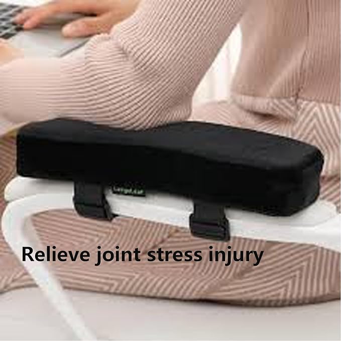 Arm Cushions for Office Chairs Office Chair Armrest Pads, Memory Foam Arm Cushions for Office & Computer Chairs, Soft Elbow Support Arm Rest Covers for Desk Chair, (1 Pair Black)