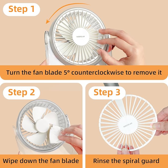 USB Desk Fan, 6Inch Portable Table Fan, 3 Speeds Quiet Powerful Cooling,Personal Mini Small Fan with Adjustable Tilt for Desk Bedroom Home Office Car Table Travel, No Battery, White