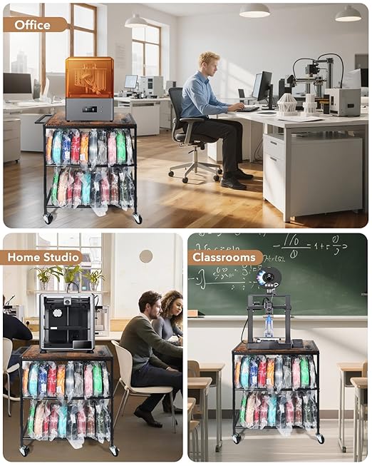 3D Printer Stand with Filaments Storage-Small 3D Printer Table for consumables Storage,Heavy Duty 3D Printer cart Desk Suitable for workshops, Studios and Offices