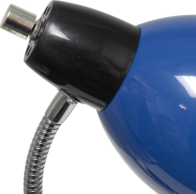 Simple Designs LD2014-BLU-LB 15.25" Adjustable Clip Lamp Light with LED Bulb, Blue
