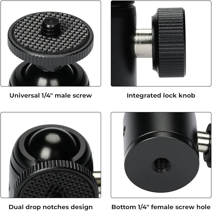 OBSBOT Extendable Tripod Mini Ball Head, Compatible for OBSBOT Series Webcam.
