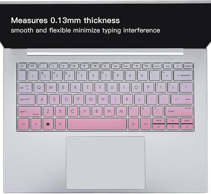 2PCS Keyboard Cover for HP EliteBook 830 835 840 845 1040 G9 G10 2024 2023 2022, 13.3 14 inch HP EliteBook Keyboard Protector Skin(Not fit 840 845 1040 G11 G8 G7 G6 G5 G4 G3),Gradual Pink+Clear