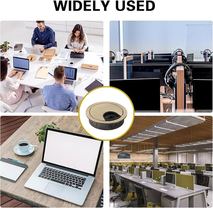 2 PCS Metal Desk Grommet 2 Inch(50mm) Metal Desk Hole Cover for Cables Zinc Alloy Table Cord Hole Cover for Organizing & Hiding Wire Cable - Bronze
