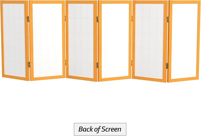 2 ft. Short Desktop Window Pane Shoji Screen - Honey - 6 Panels