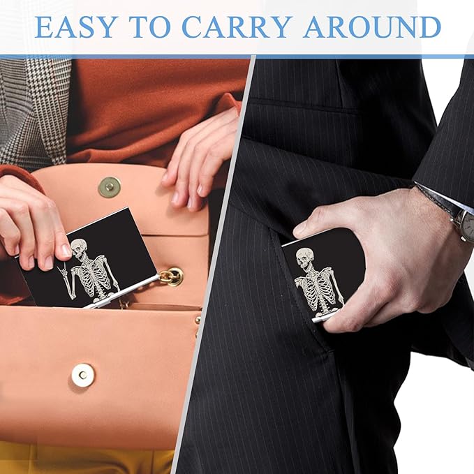 Business Card Holder,Color Printing Men's and Women's Business Card Case,Ultra-thin Metal Business Card Organizer,Carry-on Pocket Wallet Business Card Holder