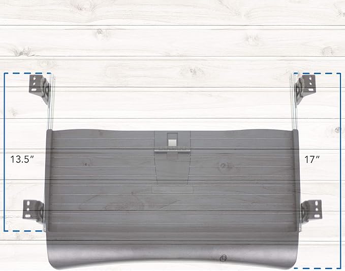 Mount-It! Under Desk Keyboard Tray, Slide-Out Keyboard & Mouse Drawer, 21" W × 11.75" D, Adjustable Height Platform with Left or Right Mouse Tray, Bolt-On Under Desk Keyboard Holder for Home Office
