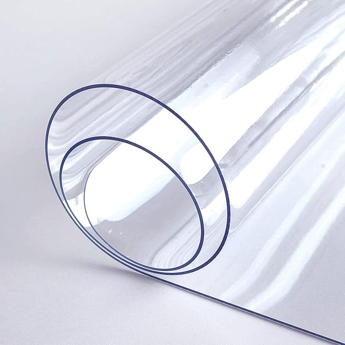 LovePads Clear Table Cover Protector 44 x 76 Inch, 1.5mm Thick Plastic Table Cover, Table Protector for Dining Room Table, Waterproof Vinyl Tablecloth Table Pad Mat for Kitchen, Dresser, Writing Desk