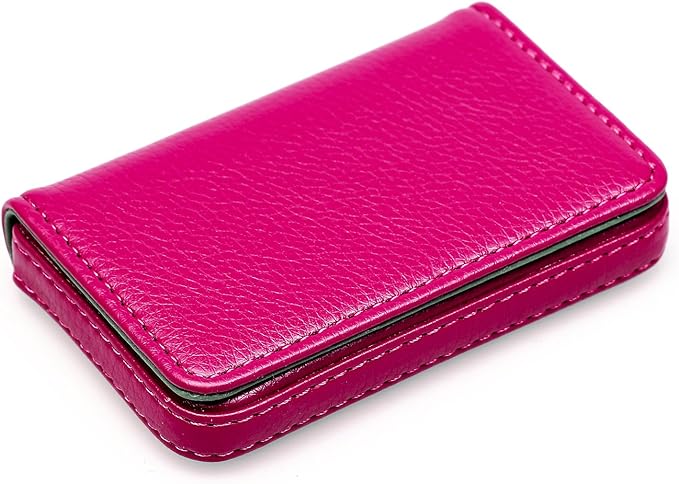 RFID Blocking Wallet - Minimalist Leather Business Credit Card Holder - Rose