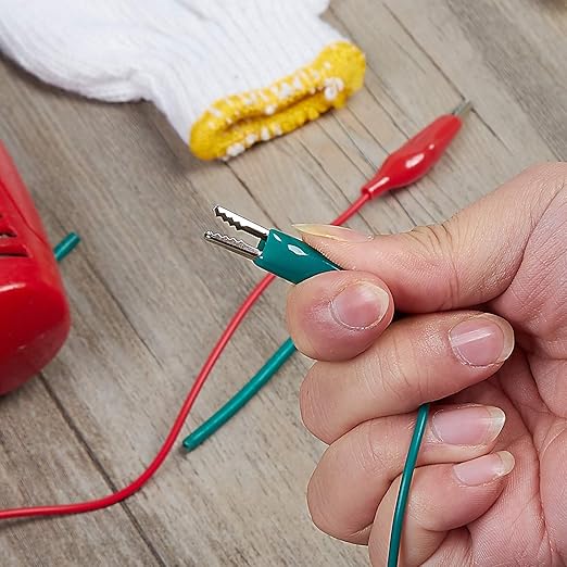 WGGE WG-026 10 Pieces and 5 Colors Test Lead Set & Alligator Clips,20.5 inches / 22 AWG Wire (3 Pack)