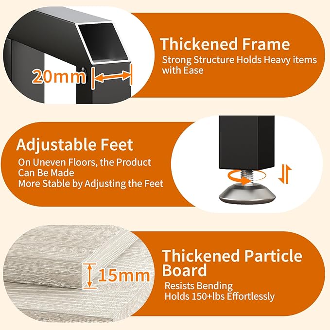 METYERRY Gray Corner Printer Stand Table, with Power Outlet and USB Charging & LED Lights, for Home Printer Stands, Storage Shelf, Computer Tower/CPU Stand Holder for Home Office, Greige