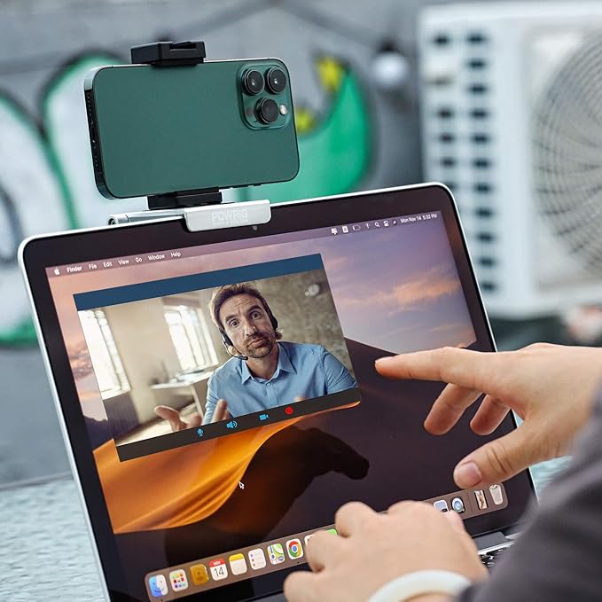 Continuity Camera Mount for iMac, MacBook Air/Pro OS Ventura, Webcam Mount for iPhone 15/14/13 Series