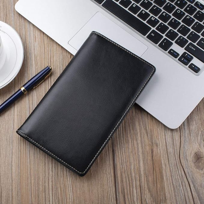 Sooez Leather Professional Business Card Book Holder Organizer, 240 Capacity Credit Card Booklet, PU Name Cards Holder Storage File for Men Women, Purple