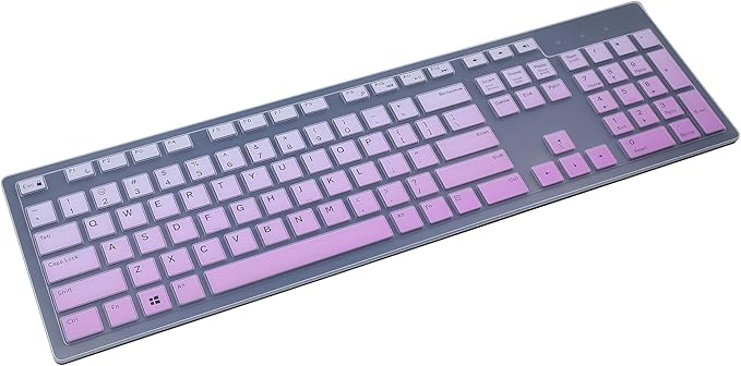 Keyboard Skin Compatible for Dell KM636 KB216 KB216t Wireless/Wired Keyboard & Dell Optiplex 5250 3050 3240 5460 7450 7050, Inspiron AIO 3475/3670/3477 All-in One Desktop (Ombre Purple)